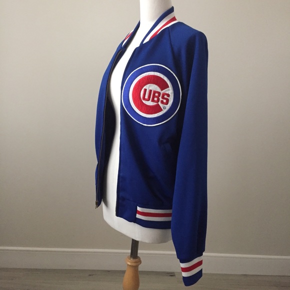 Vintage Chicago Cubs Zippered Jacket Sz L - Picture 5 of 12